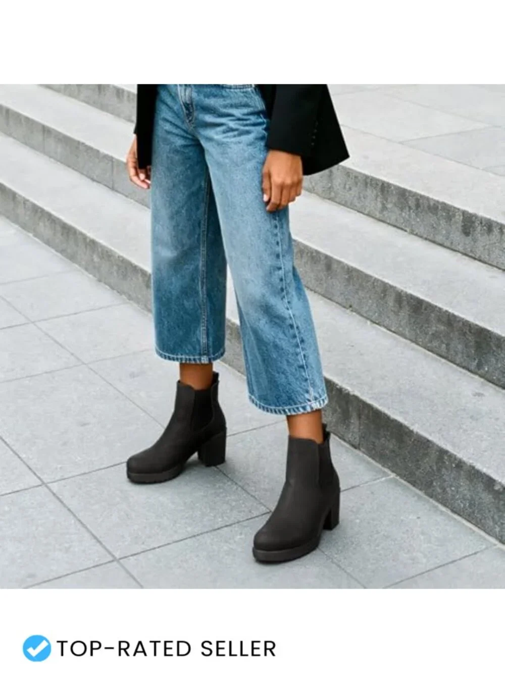 Women's Chelsea Ankle Boots Block Heel Faux Suede Fall Booties Pull-On